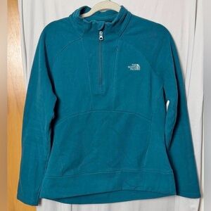 The North Face Teal Quarter-Zip Pullover Size Large